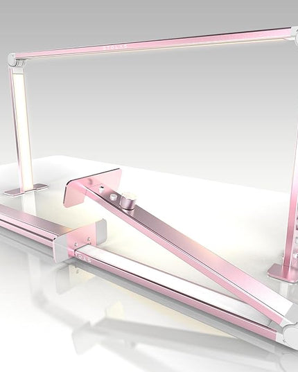 LED Desk Lamp 36W, 4000-6000K Dimmable Table Lamp, 3 Lighting Modes, Square Desk Light for Study, Model Building, Painting, crafting-Pink - LeafyLoom