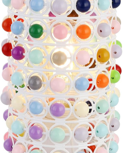 Colorful Bead Lamp-Cute Table Lamp for Girls Room, Unique Lampshade, Bulb included - LeafyLoom