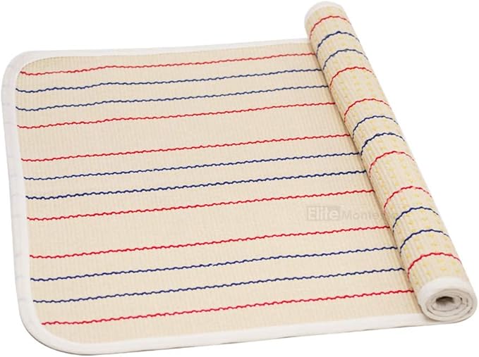 Elite Montessori Materials Accessories Edged Rug with lines Lower Case LARGE Movable Alphabet Working Rug - Three Row - LeafyLoom