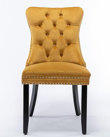 NicBex Haerin-SD-00095-LWJ Dining Chairs, 25.5"x19.7"x37.4", Gold - LeafyLoom
