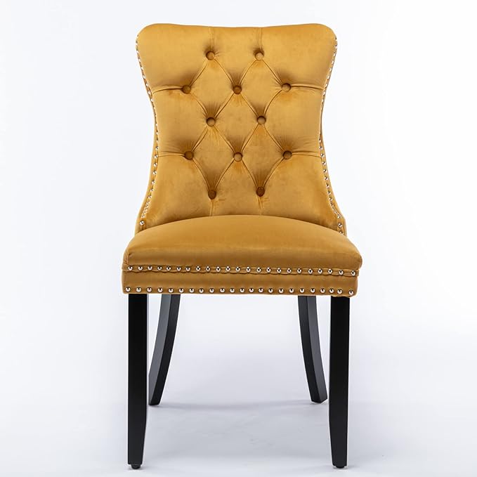 NicBex Haerin-SD-00095-LWJ Dining Chairs, 25.5"x19.7"x37.4", Gold - LeafyLoom