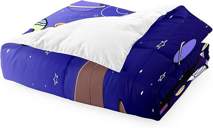 Black Girl Full Size Comforter Set for Girls, African American Girls Bedding Sets Full Girls Bedroom Decor Purple Princess Bed Set Kids Comforter Sets with 1 Comforter +2 Pillowcase - LeafyLoom