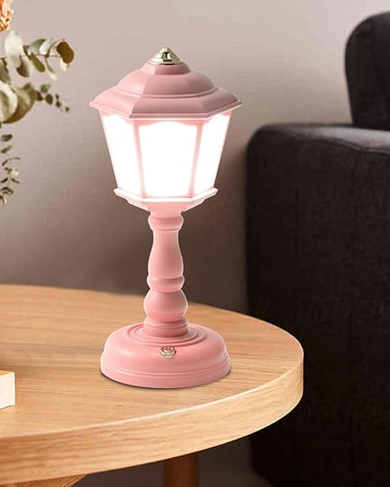 Mini Desk lamp Vintage, LED Desk Lamp Dimmable Table Lamp Reading Lamp with USB Charging Port, Sensitive Control, Eye-Caring Office Lamp,Very beautiful decorative desk lamp (Pink) - LeafyLoom