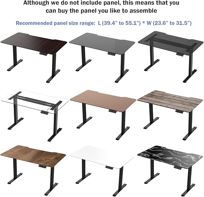 Electric Adjustable Standing Computer Desk Frame, Standing Adjustable Desk Legs, Standing Desk Base Only,Sit Stand Desk Frame for Home and Office(Black) - LeafyLoom