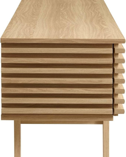 Modway Render Mid-Century Modern Low Profile 71 Inch TV Stand in Oak, 71" - LeafyLoom