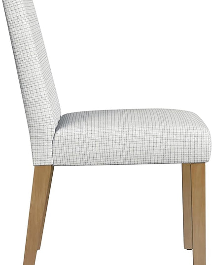 HomePop Classic Parsons Dining Chairs, Single Pack, Cream Mini Grid Pattern - LeafyLoom