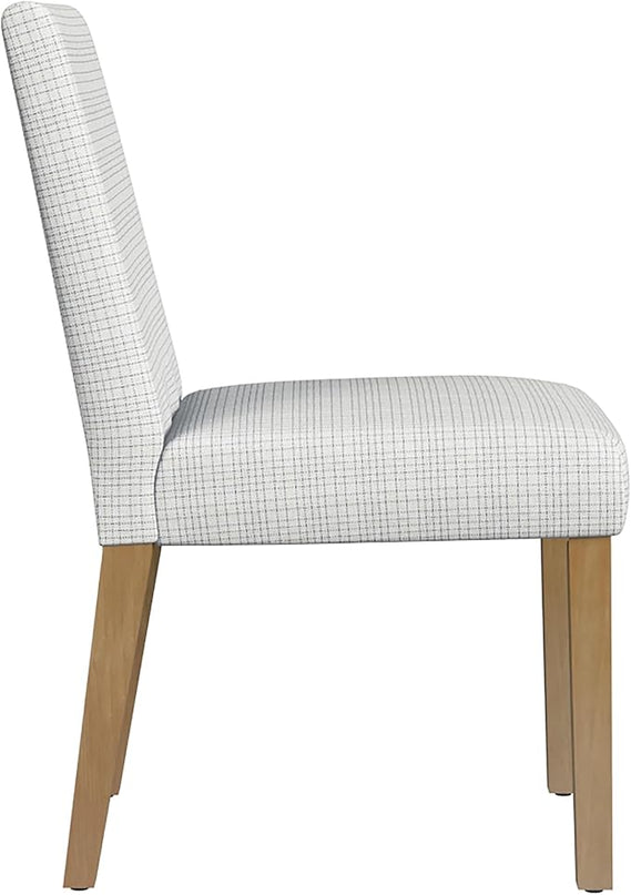 HomePop Classic Parsons Dining Chairs, Single Pack, Cream Mini Grid Pattern - LeafyLoom