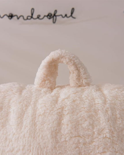 Aimuan Reading Pillow Bed Rest Wedge Large Adult Backrest Pillow with Arms Back Support for Sitting Up in Bed Cushion Incline Rest Sleeping Snoring Pillow,Sherpa Ivory Standard - LeafyLoom