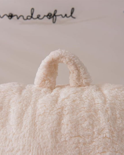 Aimuan Reading Pillow Bed Rest Wedge Large Adult Backrest Pillow with Arms Back Support for Sitting Up in Bed Cushion Incline Rest Sleeping Snoring Pillow,Sherpa Ivory Large - LeafyLoom