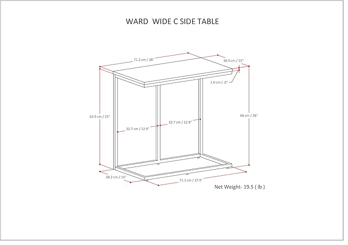 SIMPLIHOME Ward SOLID MANGO WOOD and Metal 28 inch wide Square C Side Table in Warm Grey, for the Living Room and Bedroom - LeafyLoom