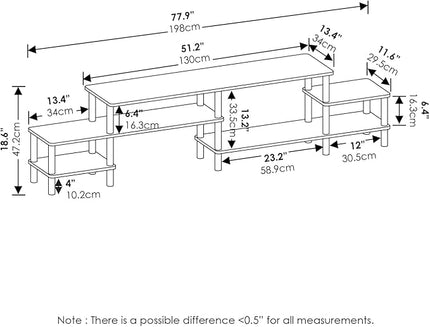 Furinno Turn-N-Tube Grand Stand for TV up, 78 Inch, French Oak - LeafyLoom