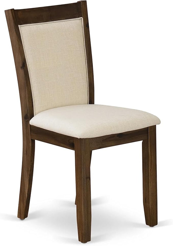 East West Furniture DLMZ5-AWA-32 Dublin 5 Piece Dining Room Furniture Set Includes a Round Kitchen Table with Dropleaf and 4 Parson Chairs, 42x42 Inch - LeafyLoom
