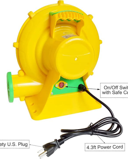 Air Blower 750 Watts, Bounce House Blower for inflatables Jump House, Inflatable Castle and Jump Slides, Efficient and Convenient Commercial Inflatable Blower for Bounce House (Style B-750W) - LeafyLoom
