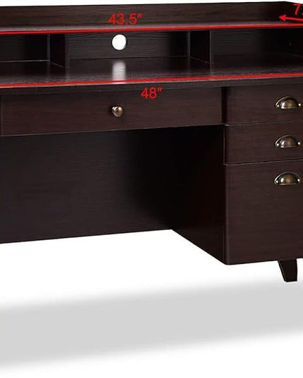 Computer Desk, Brown - LeafyLoom