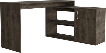 NicBex Kimberly-DW-00203-LWJ Home Office Desks, 59.64"x45.86"x30.11", Dark Brown - LeafyLoom