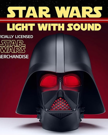 Darth Vader Mask Light with Sound, Officially Licensed Star Wars Collectible Lamp, Star Wars Room Decor and Gift for Men - LeafyLoom