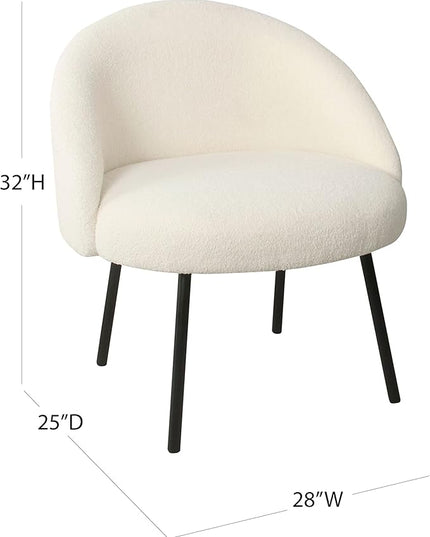 Homepop Home Decor Upholstered Modern Accent Chair Accent Chairs for Living Room & Bedroom Decorative Home Furniture, Sherpa Cream - LeafyLoom