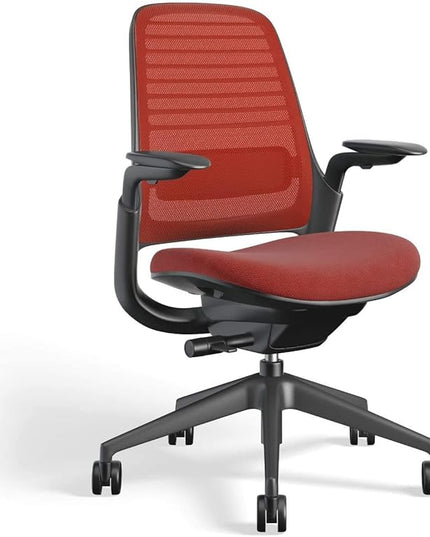 Steelcase Series 1 Work Chair Office Chair - Scarlet, Hard Floor Casters - LeafyLoom