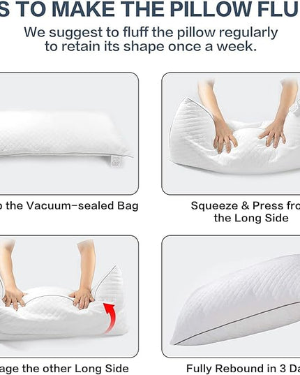 Soft Pillows for Sleeping - Hotel Collection Velvet Bed Pillows with Adjustable Filling, Full Size Pillows 2 Pack for Side, Back and Stomach Sleepers, Standard 20"x26" - LeafyLoom
