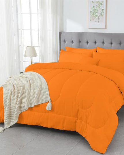 3 Piece Solid Color All Season Bedding Comforter Set Microfiber Soft Lightweight Bedding Set for Kids Teens Adults Room Decor with 1 Comforter and 2 Pillowcases Queen - LeafyLoom