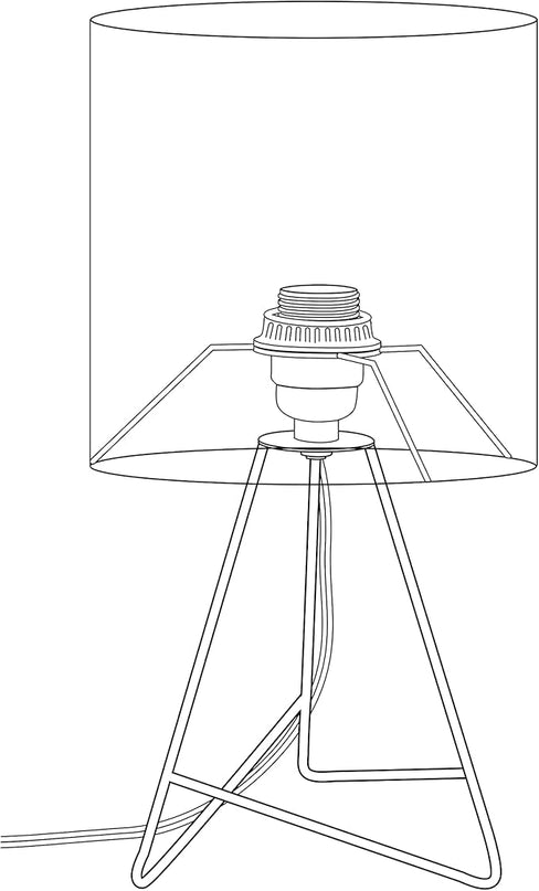 Simple Designs LT2066-GOG 14" Down to the Wire Metal Table Lamp with Fabric Shade, Gray with Gray Shade - LeafyLoom
