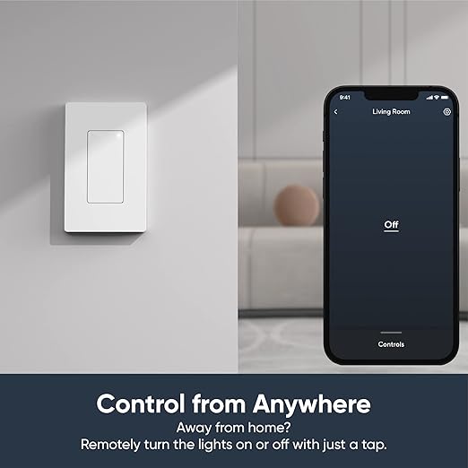 Wyze Switch, 2.4 GHz WiFi Smart Light Switch, Single-Pole, Needs Neutral Wire, Compatible with Alexa, Google Assistant, and IFTTT, No Hub Required, 1-Pack, White WYZE