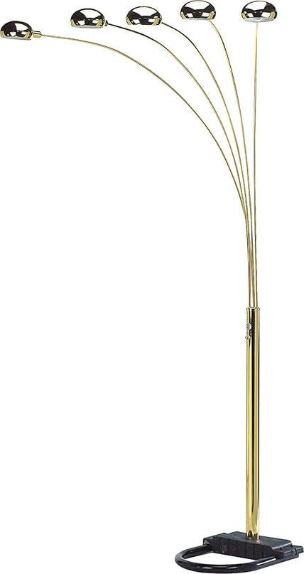 NicBex Floor Lamp,Modern Home Decor Arc Floor Lamp with 5 Arm Aluminum Led and Adjustable Domes,Standing Lamp Tall Lamp,Floor Lamps for Living Room,Bedroom and Office,Reading Light,Easy Assembly,Gold - LeafyLoom