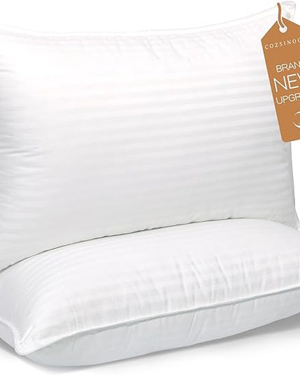COZSINOOR Queen Size Bed Pillows Set of 2, Plush Hotel Quality Pillows with Breathable Skin-Friendly Microfiber Cover - LeafyLoom