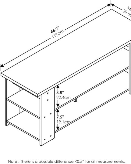 Furinno Jaya TV Stand Up to 55-Inch, White - LeafyLoom
