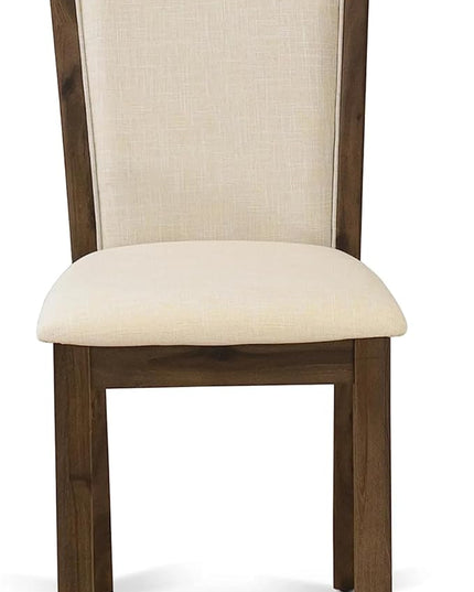 East West Furniture DLMZ5-AWA-32 Dublin 5 Piece Dining Room Furniture Set Includes a Round Kitchen Table with Dropleaf and 4 Parson Chairs, 42x42 Inch - LeafyLoom