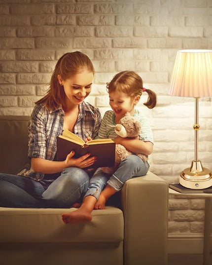 Cordless Metal Table Lamp,Touch Sensor Control Portable LED Table Lamp,3-Levels Brightness Rechargeable Bedside Lamp,Night Light for Kids Nursery,Dining Room Lamp (Gold) - LeafyLoom