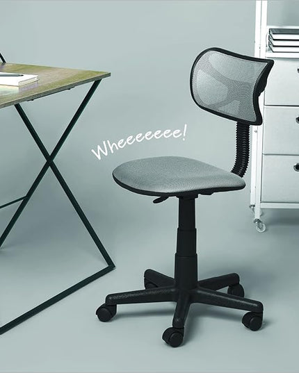 Swivel Mesh Desk Chair, Silver 21D x 21W x 33H in - LeafyLoom