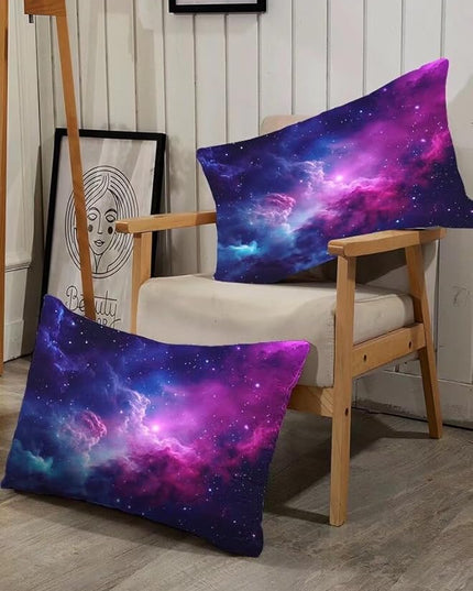 Galaxy Bedding Twin Size Purple Outer Space Comforter Set for Girls Boys Kids Children Bedroom Dorm Quilt 1 Comforter + 1 Pillow Case - LeafyLoom
