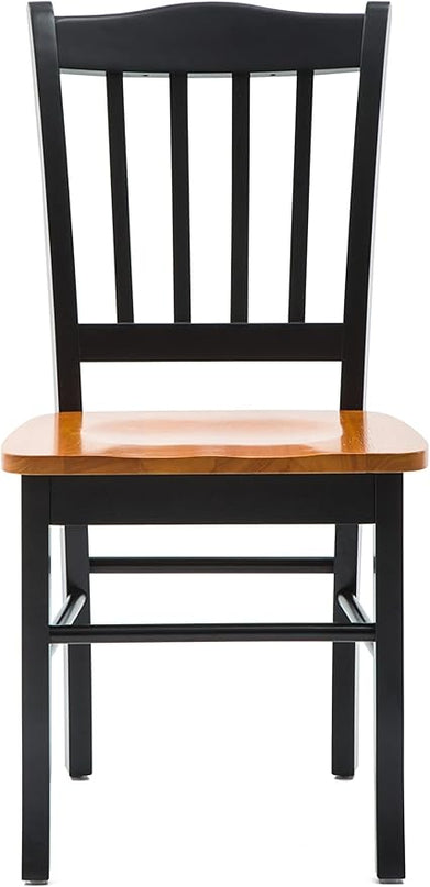 Boraam Shaker Chair, Black/Oak, Set of 2 - LeafyLoom