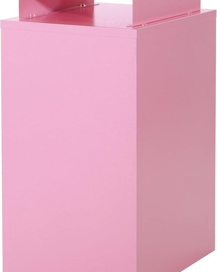 OSP Home Furnishings 3 Drawer Locking Metal File Cabinet with Top Shelf, Pink - LeafyLoom