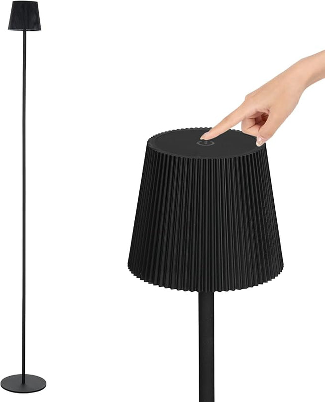 Neoglint Cordless Floor Lamp for Outdoor/Indoor, Touch Control Adjustable Height LED Lamp, Dimmable Rechargeable Battery Operated Lamp for Bedroom, Living Room, Patio (Round) - LeafyLoom