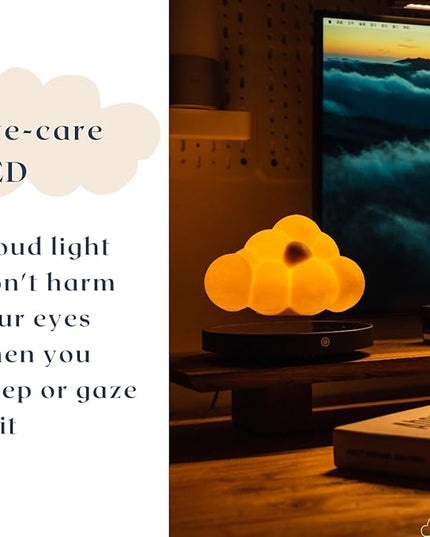 Levitating Cloud Lamp, Magnetic Floating Cloud LED Light Desk Lamp Table lamp Night Light，Unique Gifts Christmas Room Home Office Decor (Cloud Lamp) - LeafyLoom