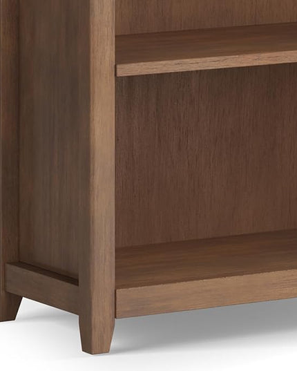 SIMPLIHOME Amherst SOLID WOOD 30 Inch Wide Transitional 5 Shelf Bookcase in Rustic Natural Aged Brown, for The Living Room, Study Room and Office - LeafyLoom