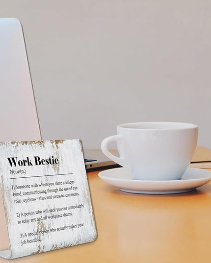 Work Bestie Gifts for Women Leaving Going Away Gift for Coworker Funny Coworker Leaving Gifts Sarcastic Farewell Gifts for Coworkers Leaving Colleague Farewell Signs Gift LD8 - LeafyLoom