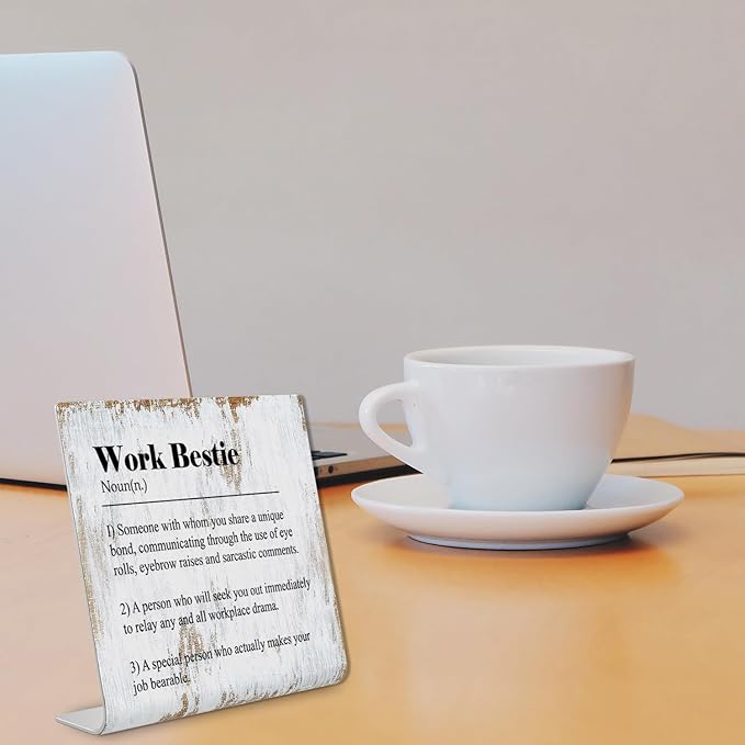 Work Bestie Gifts for Women Leaving Going Away Gift for Coworker Funny Coworker Leaving Gifts Sarcastic Farewell Gifts for Coworkers Leaving Colleague Farewell Signs Gift LD8 - LeafyLoom