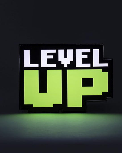 Paladone Level Up Light with Sound Retro Game Room Decor - Great Gift for Gamers, Teens, Fathers, Man Caves - Battery Operated - LeafyLoom