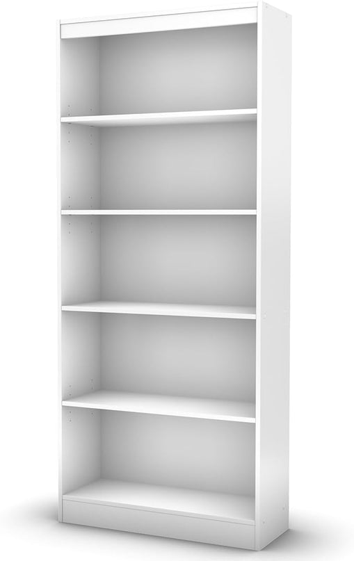 South Shore Axess 5-Shelf Bookcase - Pure White - LeafyLoom