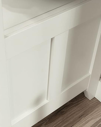 Sauder August Hill Lateral File, L: 19.53" x W: 32.28" x H: 29.25", Soft White Finish - LeafyLoom