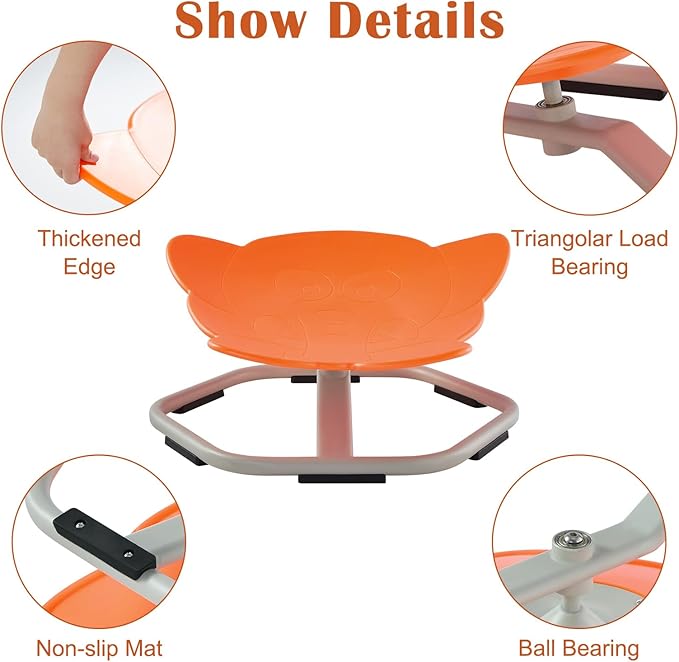 Kids Spinning Chair Sensory Swivel Chair Elephant Sit and Spin Chair Toys Autism ADHD Swivel Chair Spinning Seat for Ages 3-12 Promote Balance Physical Coordination Sensory Room Items - LeafyLoom