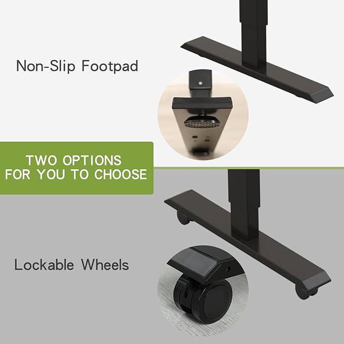 Radlove Electric Standing Desk 48 x 24 Inches, Height Adjustable Computer Desk Sit Stand Desk Home Office Desks with Splice Board and A Under Desk Cable Management Tray, Rustic Brown Top/Black Frame - LeafyLoom