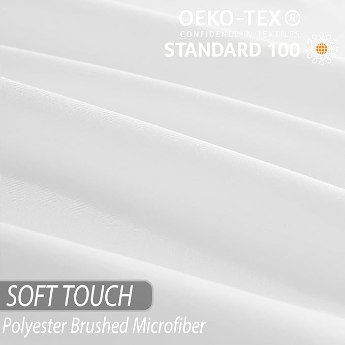 Queen Sheet Set - White Soft Breathable Bed Sheets for Queen Size Bed, Fit Deep Pocket Hotel Lxuury Sheets, Silky Cooling Bedding Sheets and Pillowcases, Wrinkle Free Oeko-Tex Sheets 4 Piece - LeafyLoom