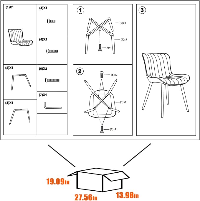 YOUNUOKE Grey Dining Chairs Set of 2 Upholstered Mid Century Modern Kitchen Chairs Armless Faux Leather Accent Guest Chair with Back Metal Legs for Guest Reception Waiting Living Room - LeafyLoom
