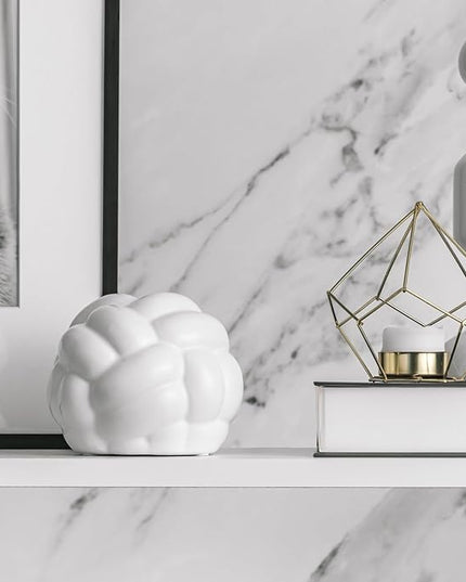 Knot Decor, Chain Link Decor, Coffee Table Books Decor, Shelf Decor Accents, Modern Decor for Decorative Books, Minimalist Bookshelf Decor, Infinity Sculpture Sphere (5x4) (White, 5x4inc) - LeafyLoom
