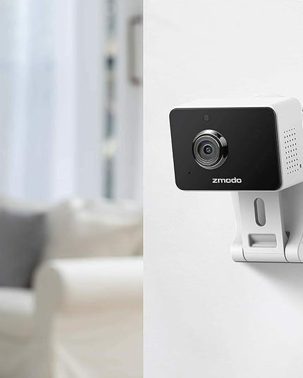 Zmodo 1080p 3pack Mini WiFi Camera, Two-Way Audio, Video Baby Monitor, Black with White, 3 Count (Pack of 1) (ZM-SH75D001-WA-3) Zmodo
