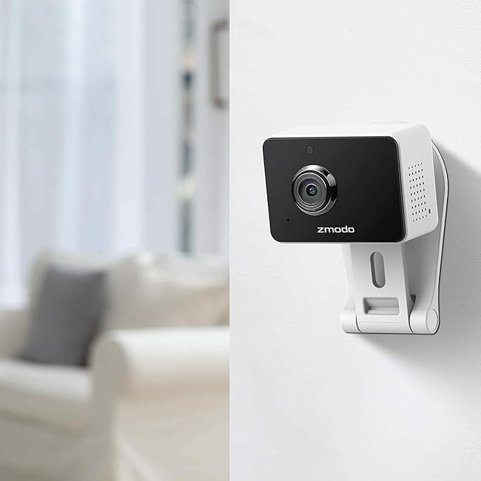 Zmodo 1080p 3pack Mini WiFi Camera, Two-Way Audio, Video Baby Monitor, Black with White, 3 Count (Pack of 1) (ZM-SH75D001-WA-3) Zmodo